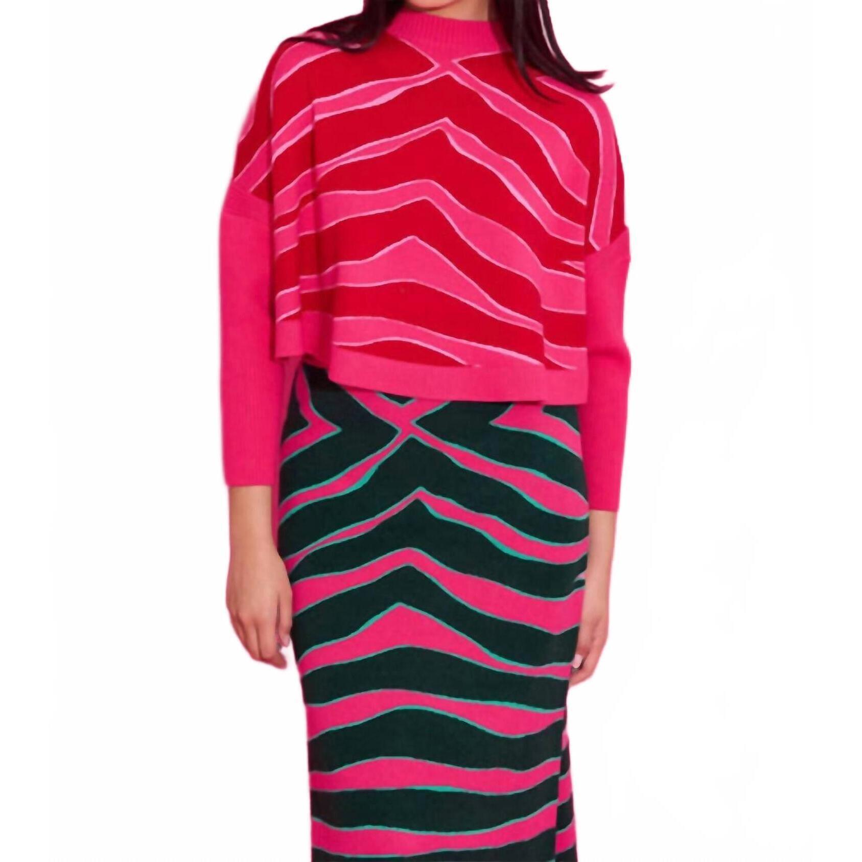 New Alden Adair Leona Sweater In Ziggy Lipstick